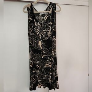 Chico's Traveler Dress Black and White Print Size 3